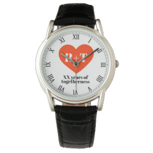 Personlig för hjärtabröllopsdagMonogram Armbandsur