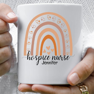 Personlig för Hospice Nurse Script Rainbow Kaffemugg