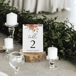 Personlig för höststötlig Blommigt Bordsnummer