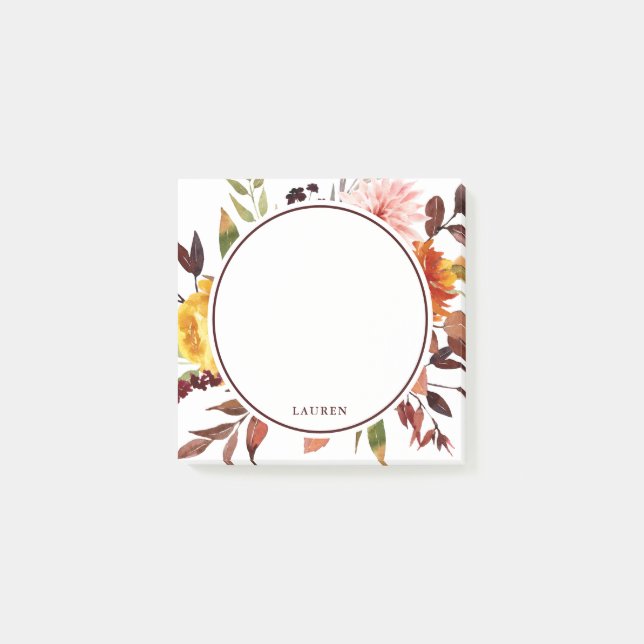 Personlig för höstträdgårdsfärg post-it block (Framsida)