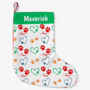 Personlig för HUND i Cute Festive TASSAR Liten Julstrumpa