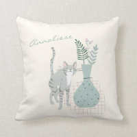 Personlig för illustration av katt och blommor