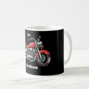 Personlig för illustration av motorcykel kaffemugg
