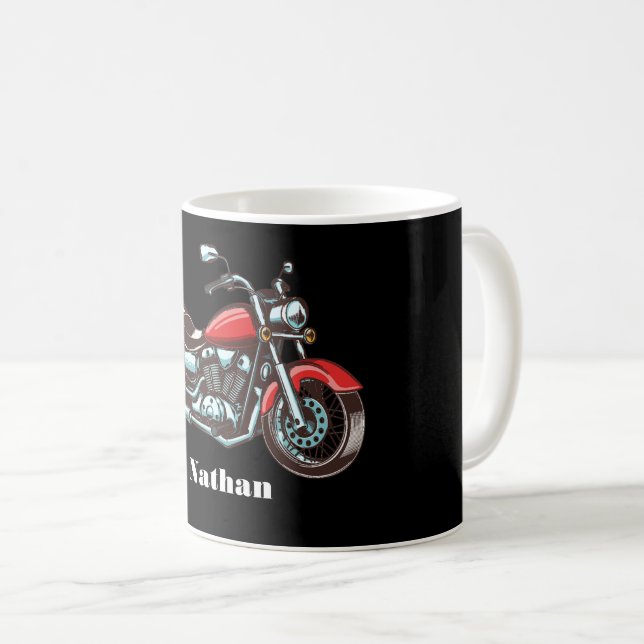 Personlig för illustration av motorcykel kaffemugg (Framsida höger)