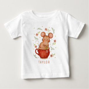 Personlig för illustration av vattenfärgsmus t shirt