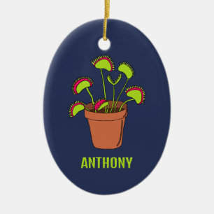 Personlig för illustration av Venus Fly Trap Plant Julgransprydnad Keramik