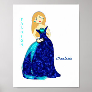 Personlig för illustration för flickamodemode poster