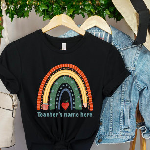 Personlig för inspiritivitet för lärarinna Rainbow T Shirt