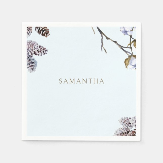 Personlig för isig blå vinter - skugga pappersservett (Framsidan)