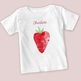 Personlig för jordgubbsvattenfärg t shirt
