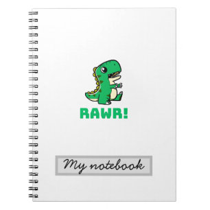 Personlig för journal rawr i kute anteckningsbok