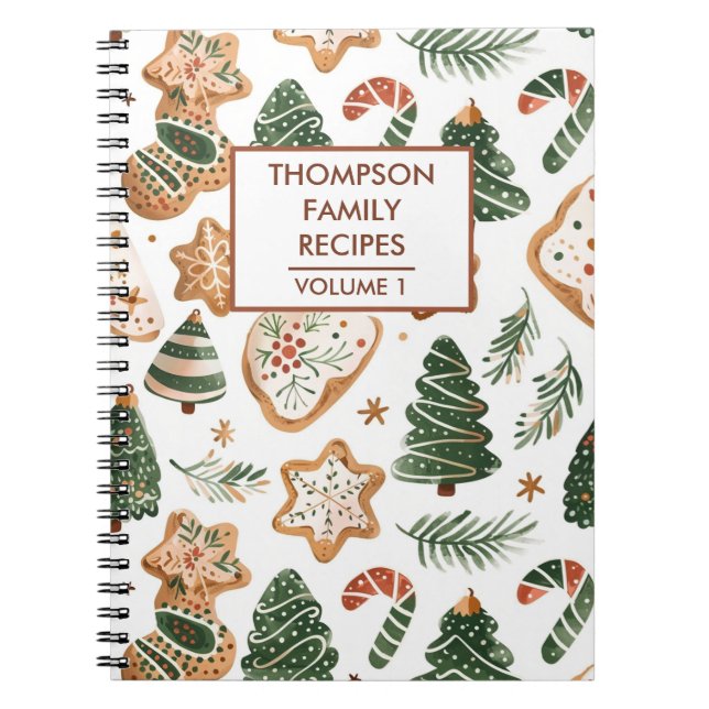 Personlig för julcookies - recept anteckningsbok (Framsidan)
