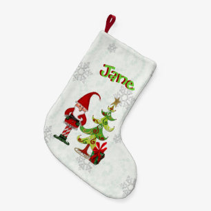 Personlig för julfolkWhimsey 3D Lettering Liten Julstrumpa