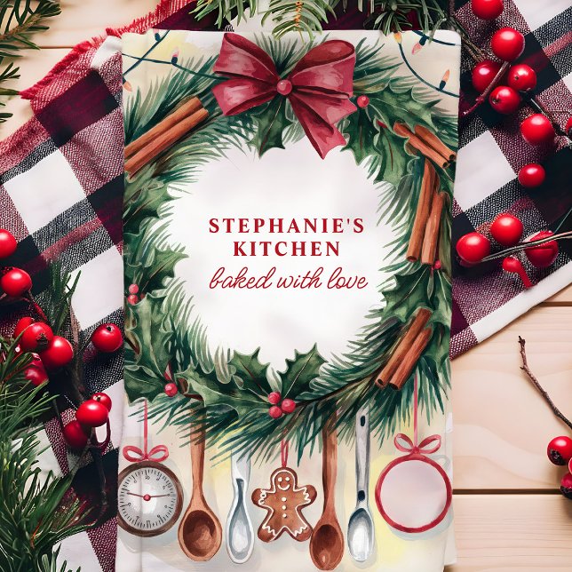 Personlig för julfransfrö kökshandduk (Skapare uppladdad)