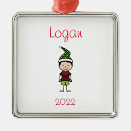 Personlig för julgranstecken, barn julgransprydnad metall