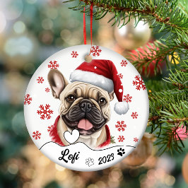 Personlig för julklapp Fransk Bulldog Julgransprydnad Keramik