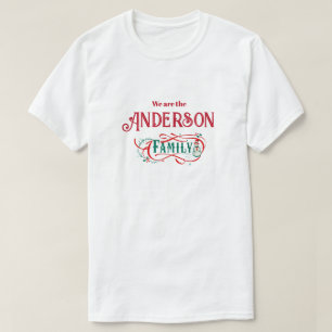 Personlig för jultema för familjegrupp t shirt