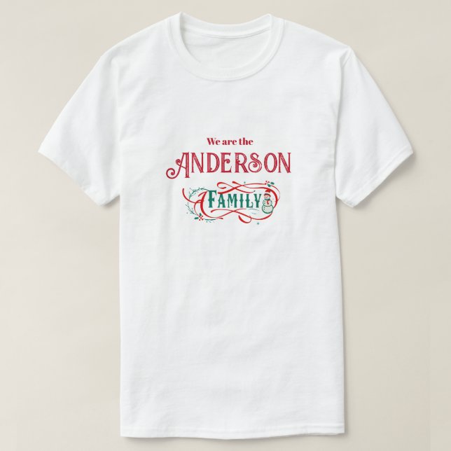 Personlig för jultema för familjegrupp t shirt (Design framsida)