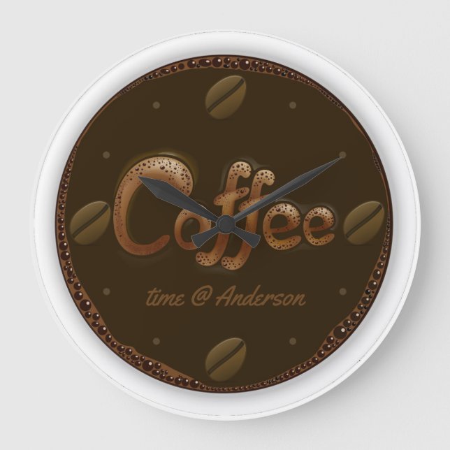 Personlig för kaffetid stor klocka (Framsida)