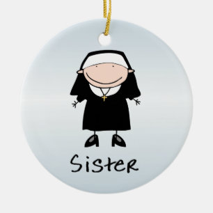 Personlig för kall för ockupationnunna religiös julgransprydnad keramik