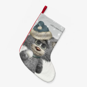 Personlig för kattungevinterunderland liten julstrumpa