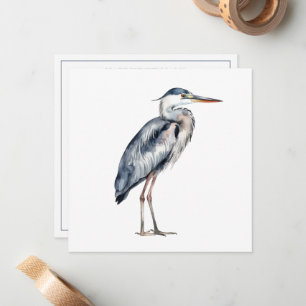 Personlig för kust-Blue-Heron Bird Anteckningskort