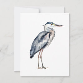 Personlig för kust-Blue-Heron Bird Anteckningskort