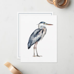 Personlig för kust-Blue-Heron Bird Anteckningskort