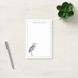 Personlig för kust-Blue-Heron Bird Post-it Block