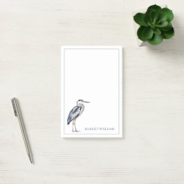 Personlig för kust-Blue-Heron Bird Post-it Block