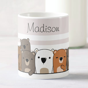 Personlig för kute Bears Kaffemugg