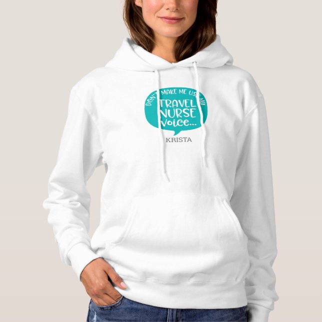 Personlig för kvinnor Funny Travel Nurse Hoodie T Shirt (Framsida)