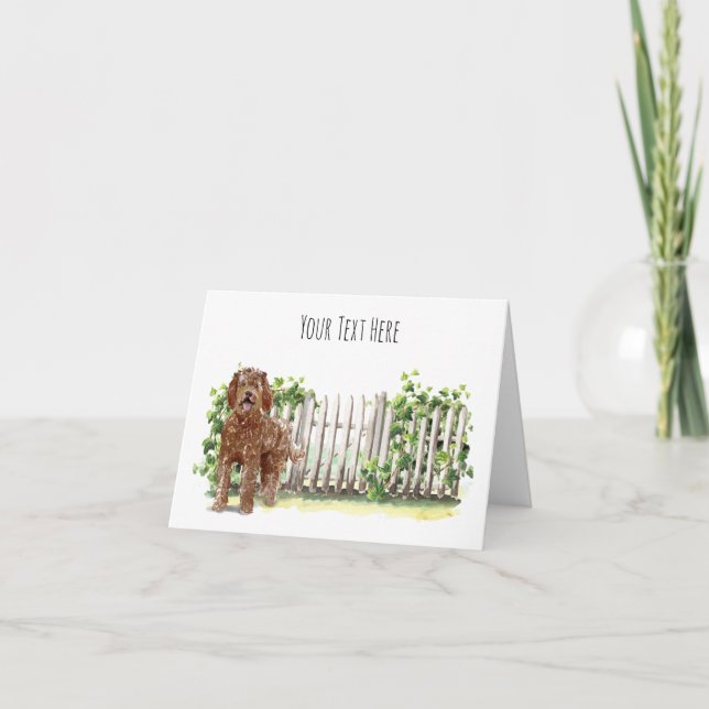 Personlig för Labradoodle Greeting Card Tack Kort (Framsida)