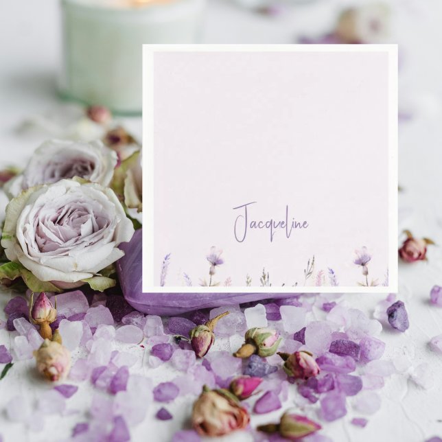 Personlig för Lavender Blommigt Pappersservett (Skapare uppladdad)