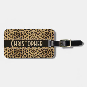 Personlig för Leopardfläckadress Bagagebricka