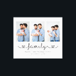 Personlig för LGBT-familjens fotomall Canvastryck<br><div class="desc">Den här designen innehåller tre av dina favoritfoton med texten "familj" nedan i kalligrafiskript för elegant och ditt namn och datum under #art #wallart #canvas #canvasart #walldecor #home #homedecor #foto #foto #family #familj #lgbt #pride#gay #lesbisk #lgbtfamily</div>