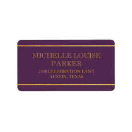 Personlig för Lila i Guld Adressetikett