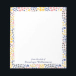 Personlig för ljusfärgade Skandi Flower Doodles Anteckningsblock<br><div class="desc">En söt,  modern mönster av små blommor och blommar i söt av gult,   rosa och kornblomblått,  personlig med ditt namn.</div>