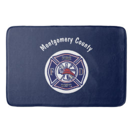 Personlig för Logotyp av Blue Firefighter-märke Badrumsmatta