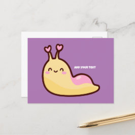 Personlig för Lycklig Cute Slug Helg Vykort