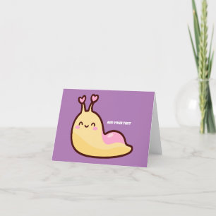 Personlig för Lycklig Cute Slug Helgkort