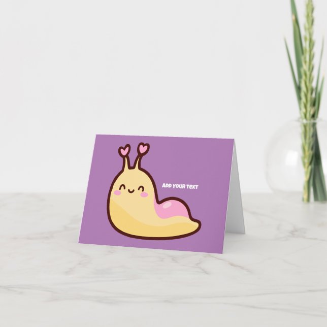 Personlig för Lycklig Cute Slug Helgkort (Framsida)