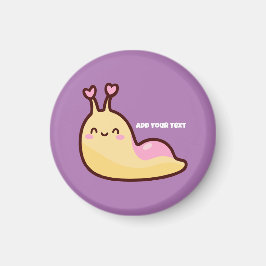 Personlig för Lycklig Cute Slug Magnet