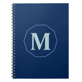 Personlig för marin blå elegant i monogram anteckningsbok