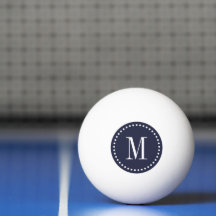 Personlig för marin blå prickcirkel, monogram