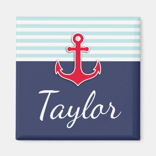 Personlig för marinblå marindesign magnet