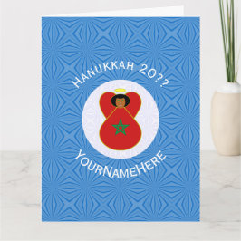 Personlig för marockansk Hanukkah Angel Flagga Kort