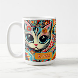 Personlig för mexikansk folkart Abstrakt Kattunge Kaffemugg