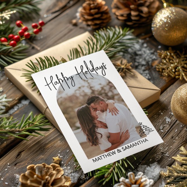 Personlig för minimalistiskt foto i helgdag kort (Skapare uppladdad)