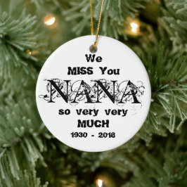 Personlig för minnesOrnament NANA Loving Memory Julgransprydnad Keramik